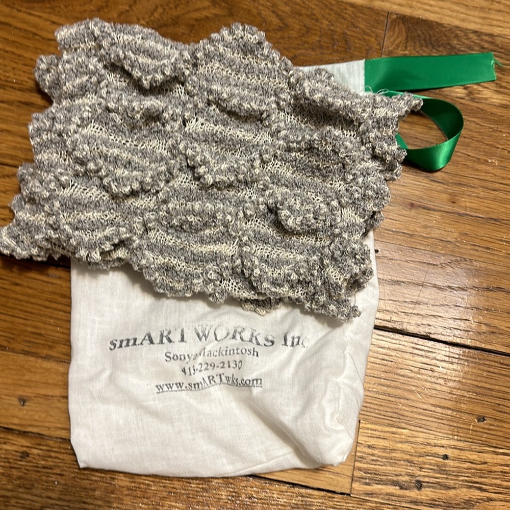 Smartworks light grey marled ruffle scarf